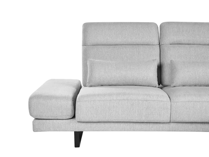 Corner Sofa 4 Seater Fabric Light Grey Right Hand Ninja