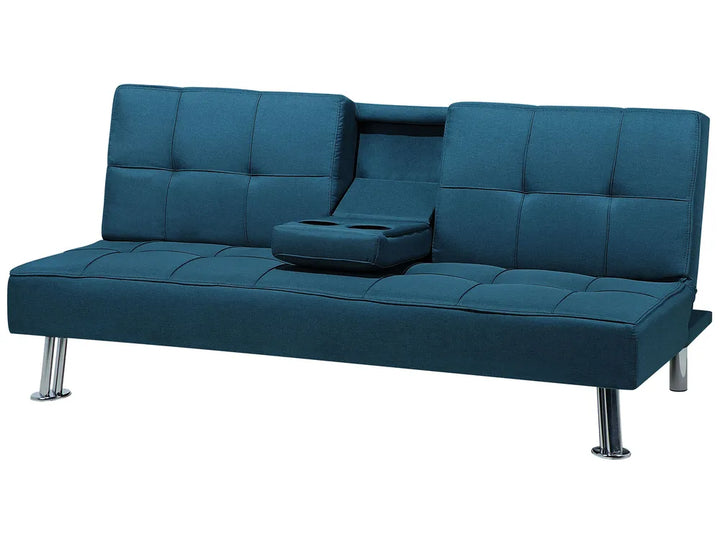 Sofa Bed 3 Seater Fabric Blue Kaveri