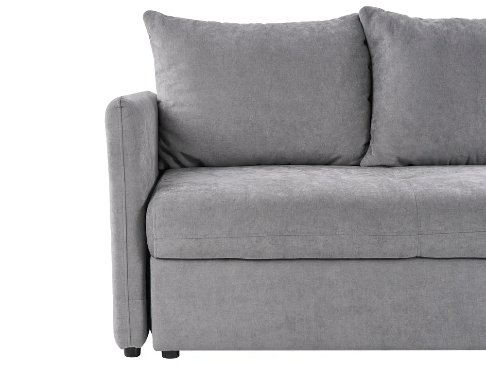 Sofa Bed 3 Seater Chenille Grey with Storage Devair
