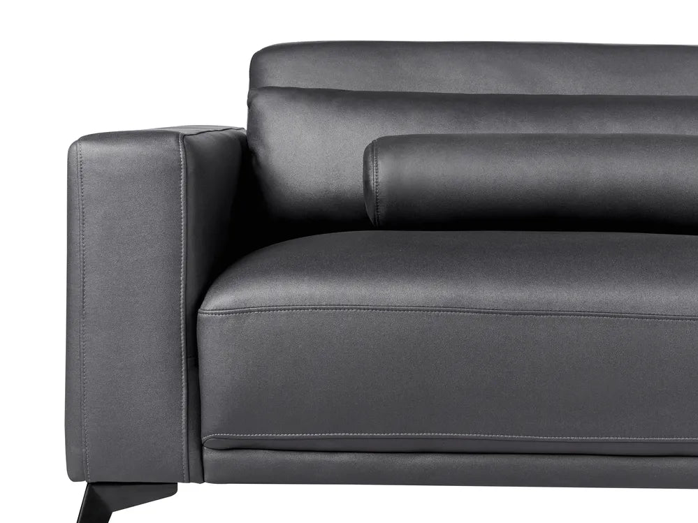 Sofa 3 Seater Faux Leather Black Maeesha