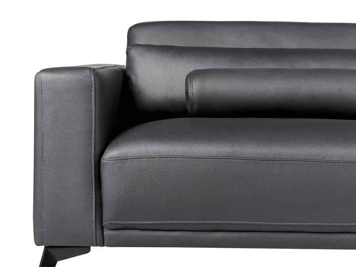 Sofa 3 Seater Faux Leather Black Maeesha