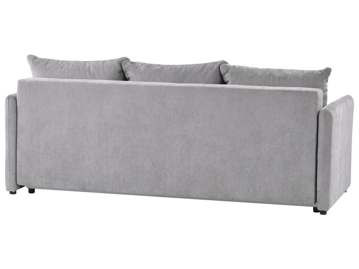 Sofa Bed 3 Seater Chenille Grey with Storage Devair
