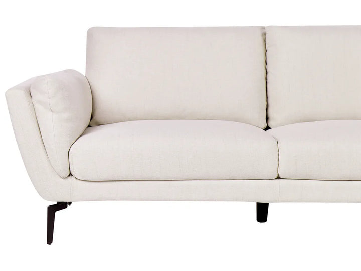 Sofa 3 Seater Fabric Light Beige Turner