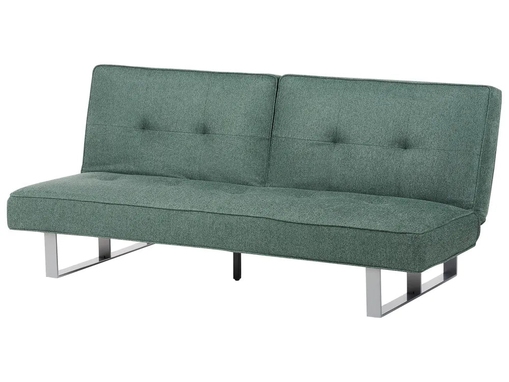 Sofa Bed 3 Seater Fabric Green Francie