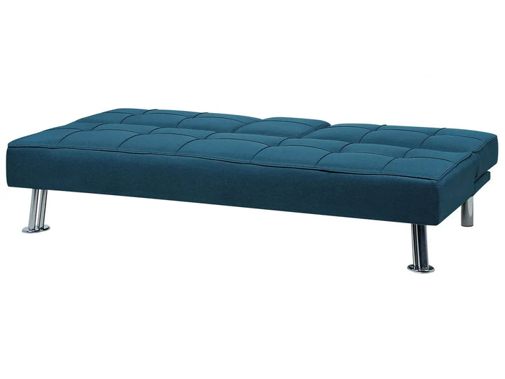 Sofa Bed 3 Seater Fabric Blue Kaveri