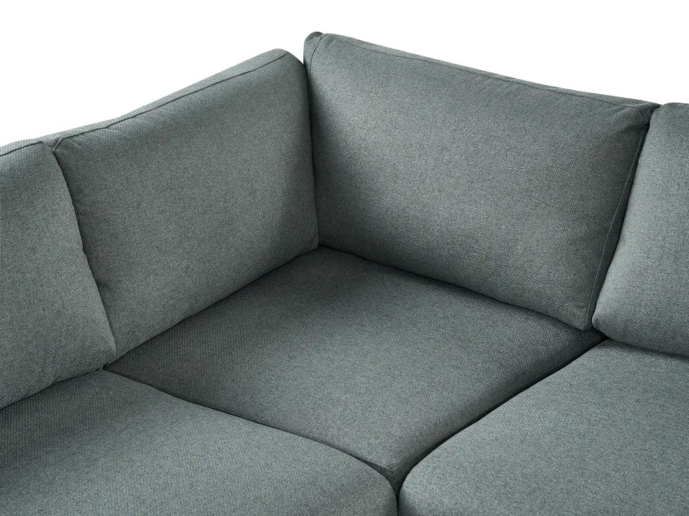 Modular Corner Sofa 5 Seate Fabric Green Left Hand Regeani