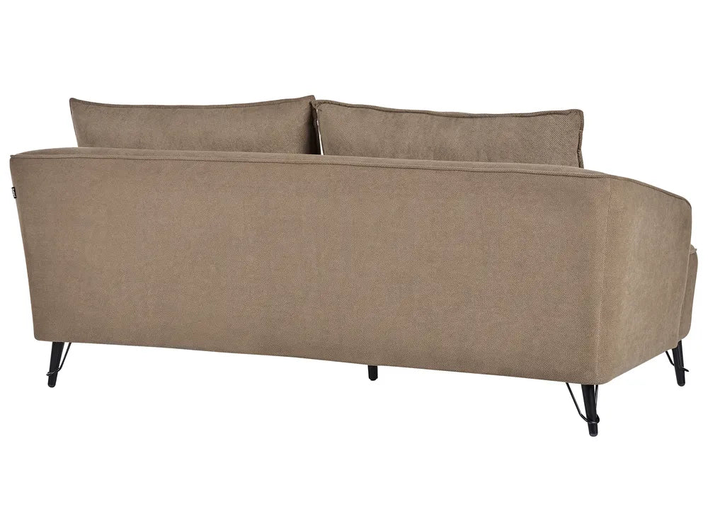 Sofa 3 Seater Fabric Light Brown Adame