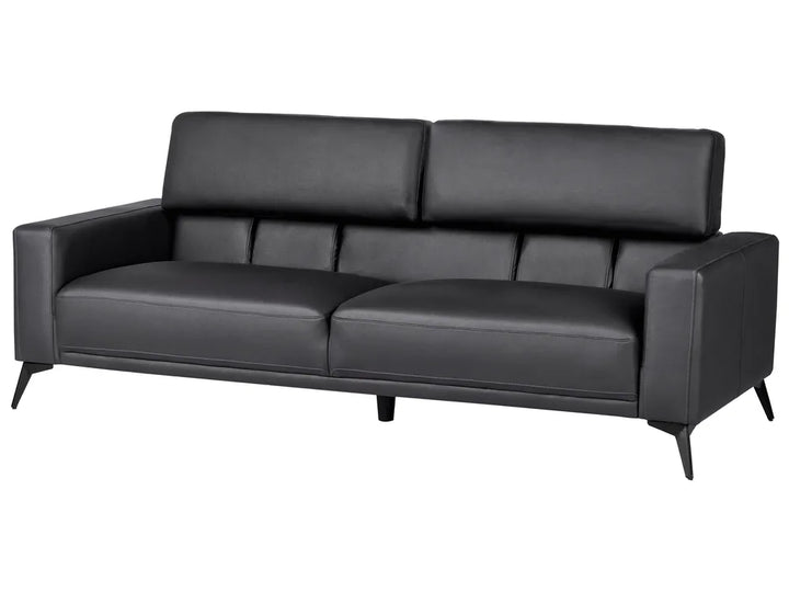 Sofa 3 Seater Faux Leather Black Maeesha