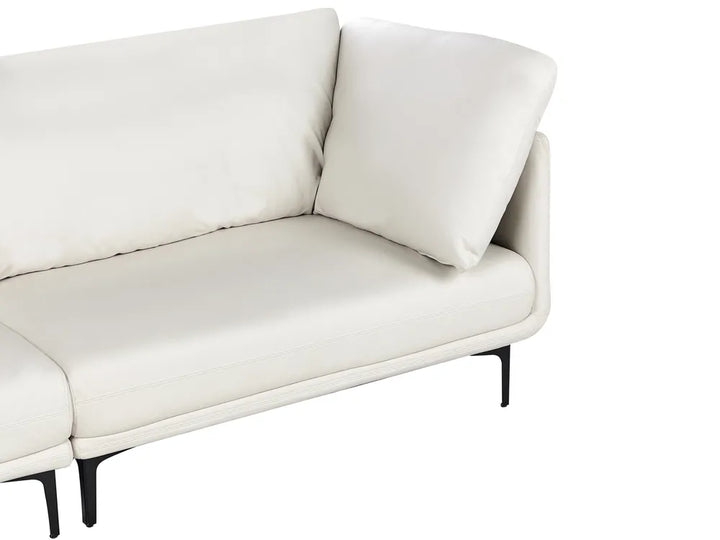 Sofa 3 Seater Faux Leather Off-White Yazgur
