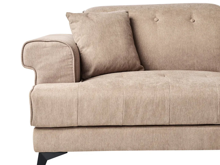 Sofa 3 Seater Fabric Light Brown Jimeny