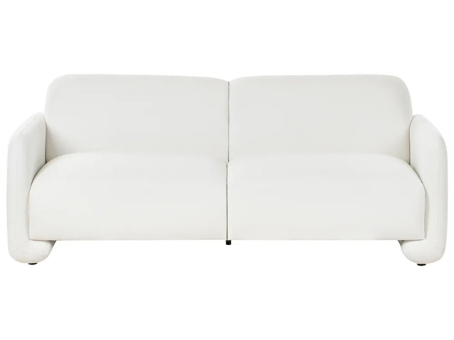 Stylish white sofa for living room seating, three people comfortably