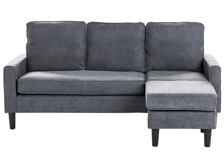 Gray sectional sofa on a white background