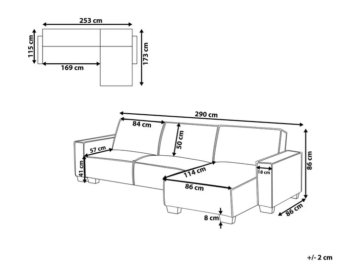 Corner Sofa Bed 3 Seater Fabric Beige Left Hand Loette