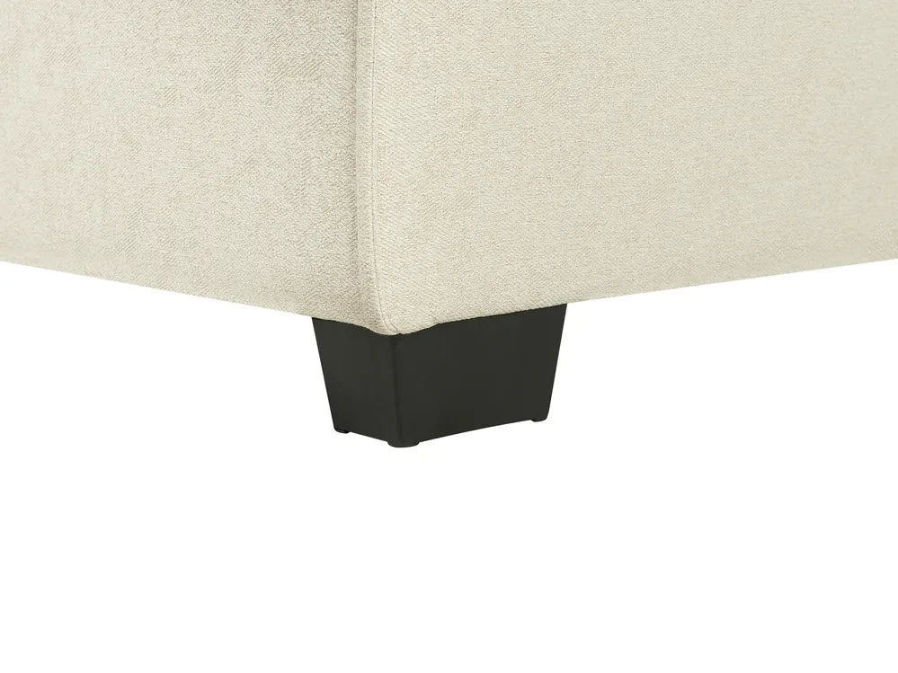 Corner Sofa Bed 3 Seater Fabric Beige Left Hand Loette
