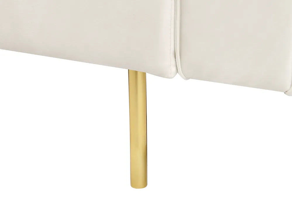 Sofa Bed 3 Seater Velvet Off-White Helsley