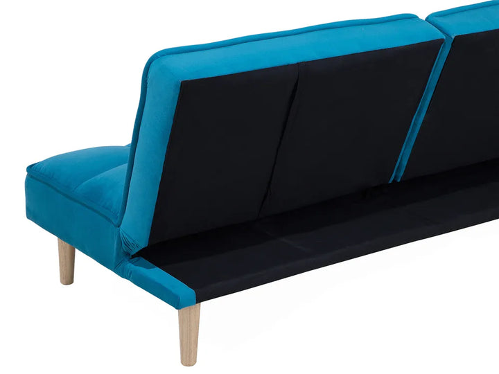 Sofa Bed 3 Seater Fabric Sea Blue Zineta