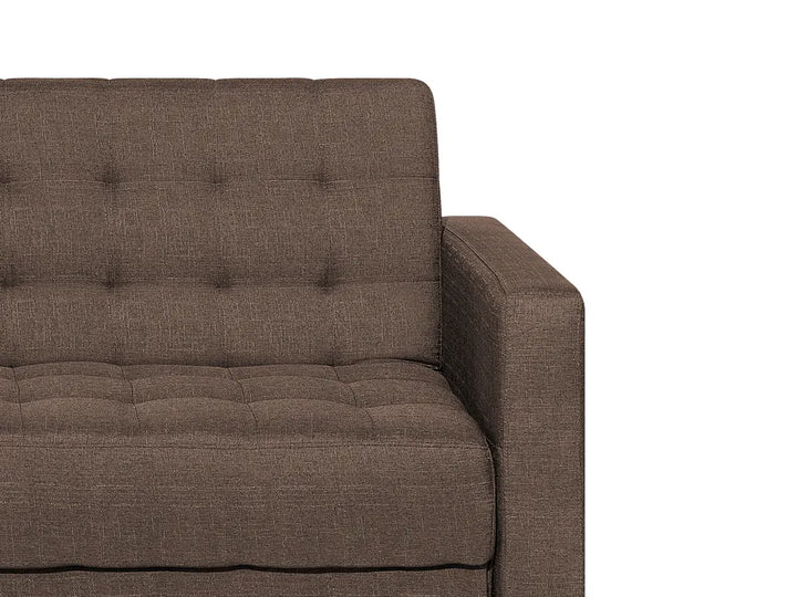 Sofa Bed 3 Seater Fabric Dark Brown Denby