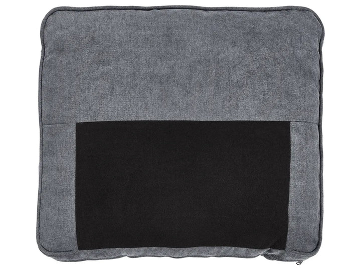 Sofa 3 Seater Fabric Dark Grey with Ottoman Assuntino