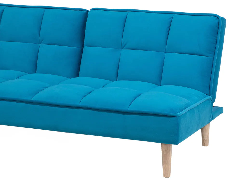 Sofa Bed 3 Seater Fabric Sea Blue Zineta