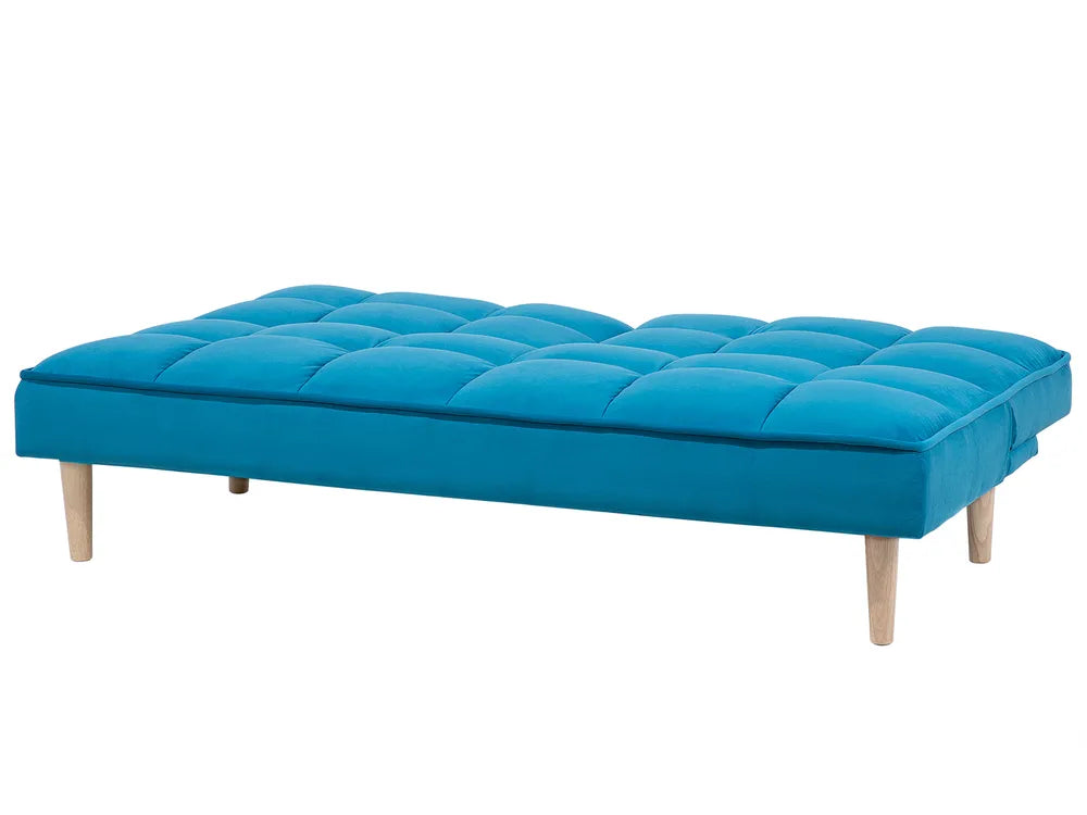 Sofa Bed 3 Seater Fabric Sea Blue Zineta