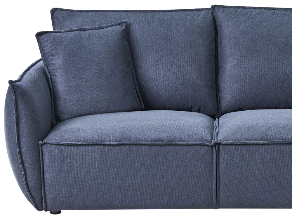 Sofa 3 Seater Fabric Dark Blue Greylan