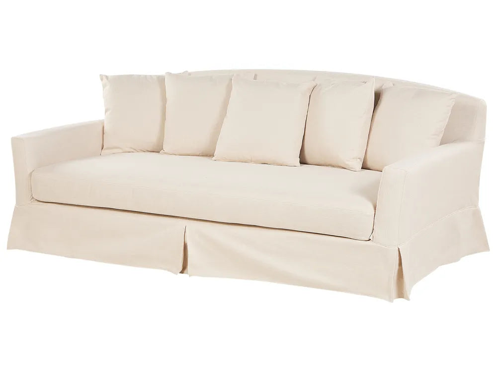 Sofa 3 Seater Fabric Beige Glory