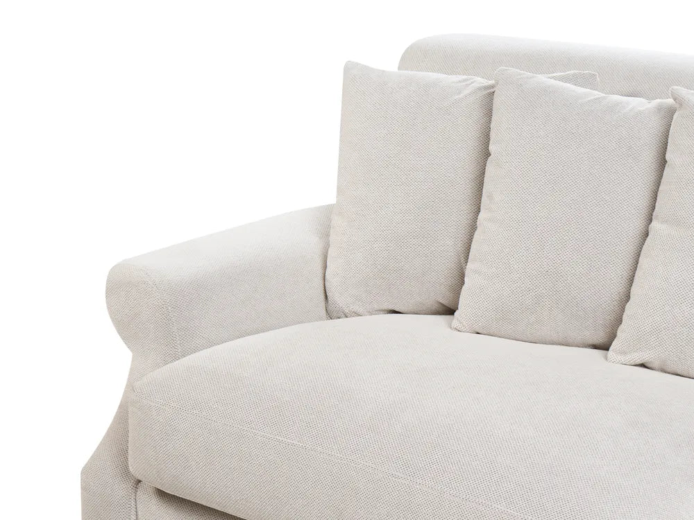 Sofa 3 Seater Fabric Off-White Elaiza
