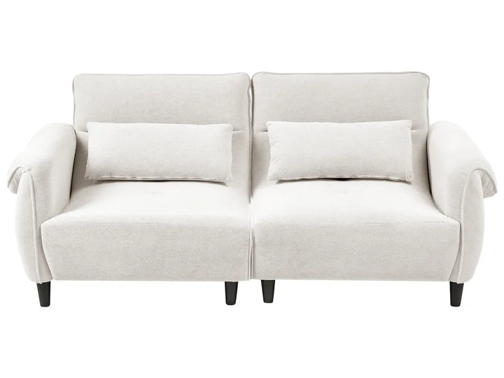 Light gray sofa with two cushions on a white background
