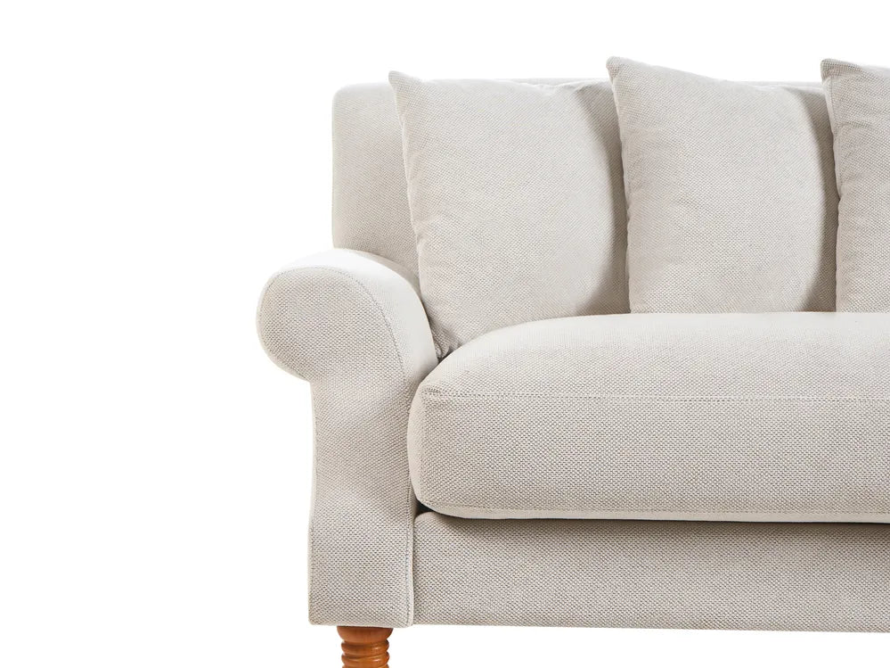 Sofa 3 Seater Fabric Off-White Elaiza