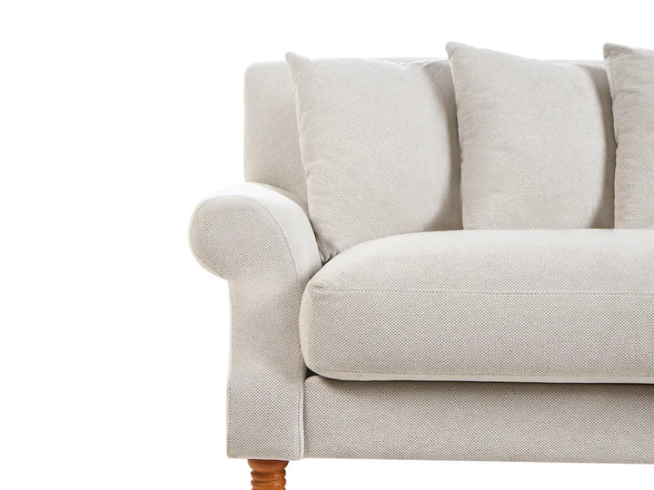 Sofa 3 Seater Fabric Off-White Elaiza