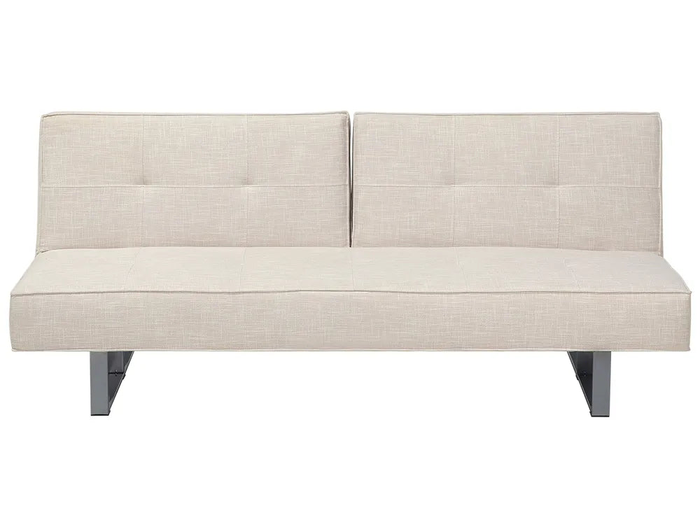 Light beige fabric 3-seater sofa bed with thick padding