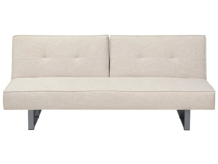 Light beige fabric 3-seater sofa bed with thick padding