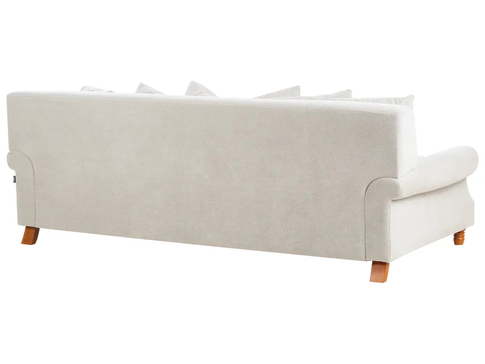 Sofa 3 Seater Fabric Off-White Elaiza