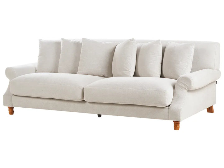 Sofa 3 Seater Fabric Off-White Elaiza