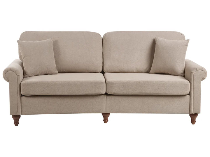 Modern taupe sofa with removable cushion covers