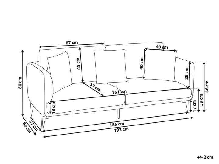 Sofa 3 Seater Velvet Taupe Palmieri