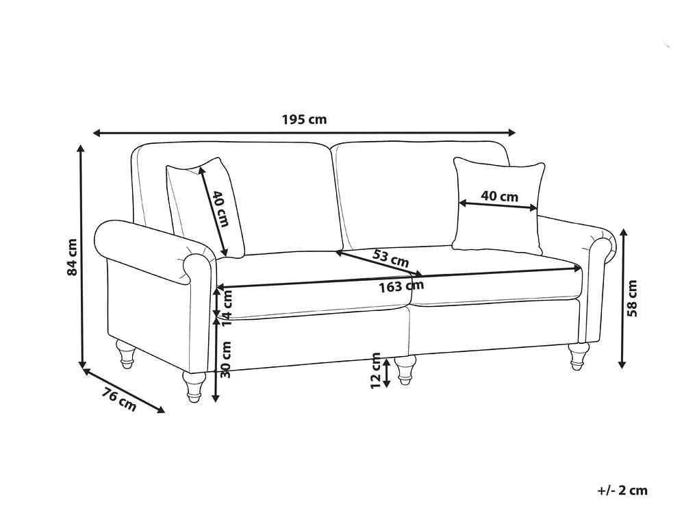 Sofa 3 Seater Fabric Taupe Laurice