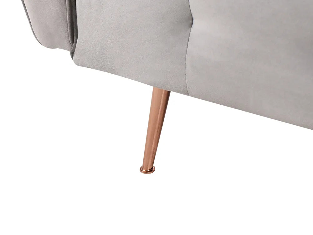 Sofa Bed 3 Seater Velvet Light Grey Aronas