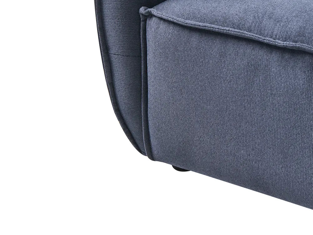 Sofa 3 Seater Fabric Dark Blue Greylan