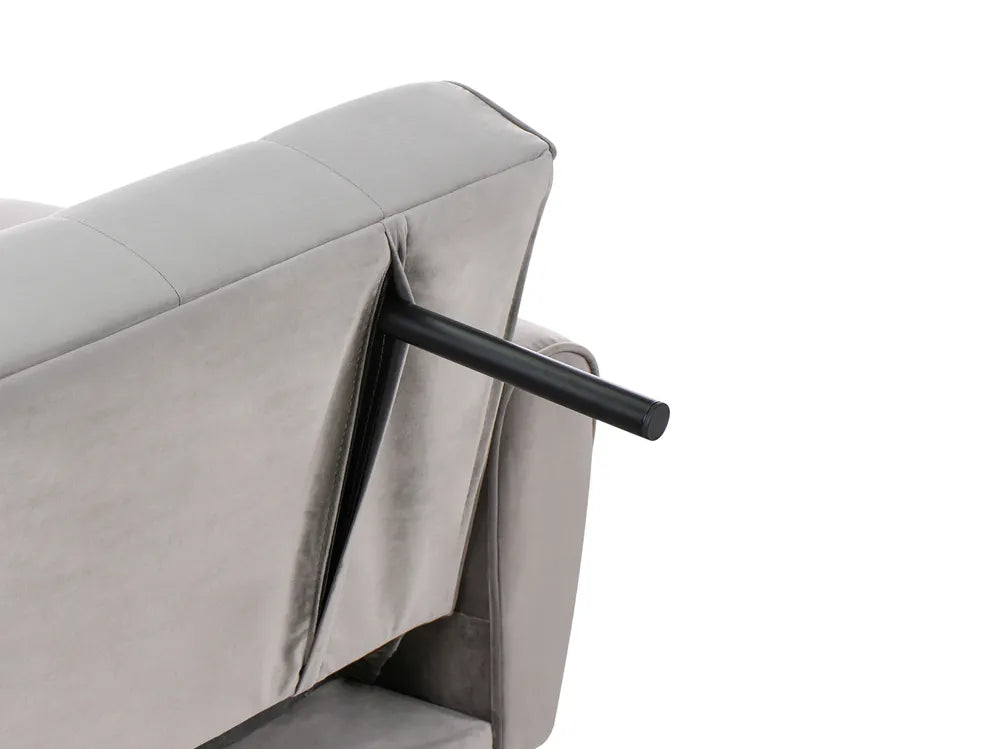 Sofa Bed 3 Seater Velvet Light Grey Aronas