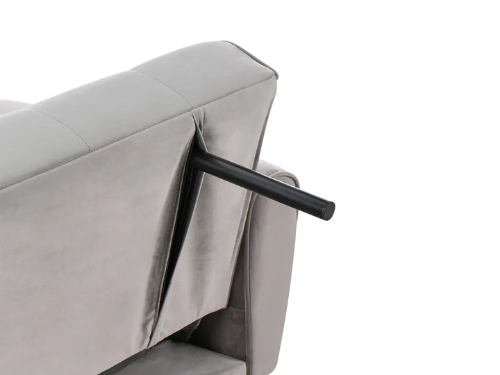 Sofa Bed 3 Seater Velvet Light Grey Aronas