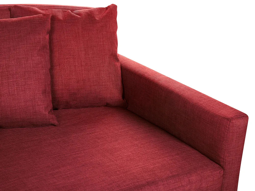 Sofa 3 Seater Fabric Red Glory