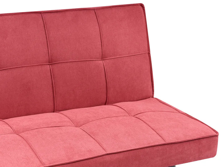 Sofa Bed 3 Seater Fabric Red Savion