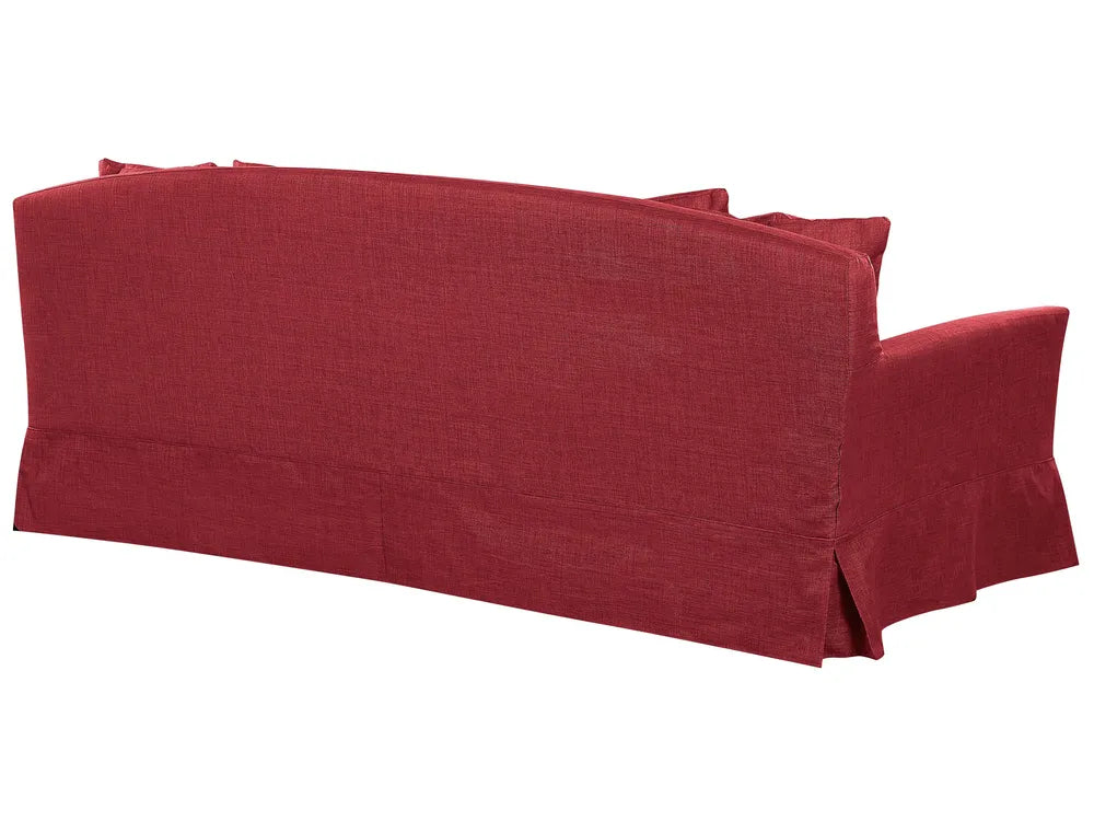 Sofa 3 Seater Fabric Red Glory