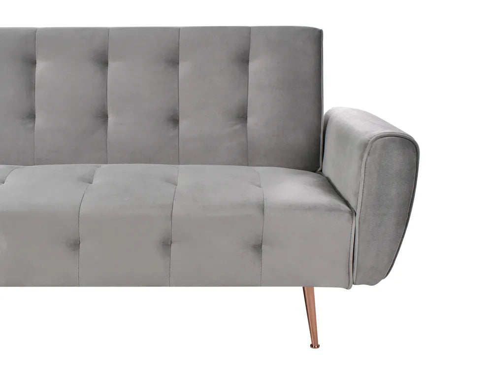 Sofa Bed 3 Seater Velvet Light Grey Aronas