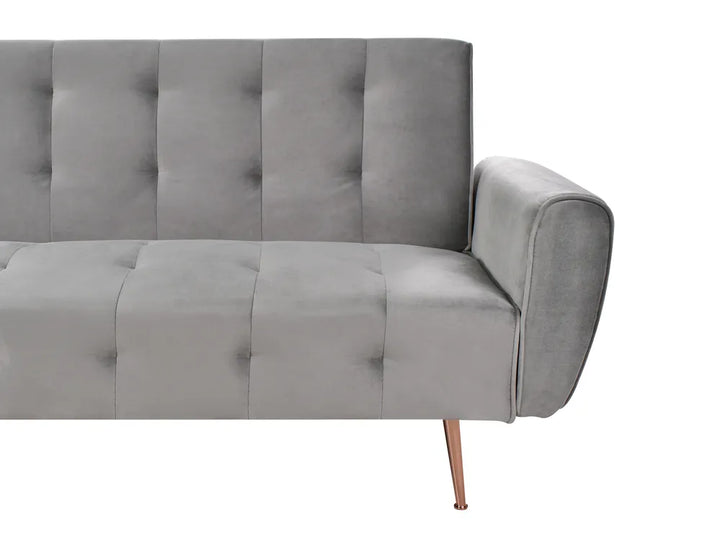 Sofa Bed 3 Seater Velvet Light Grey Aronas