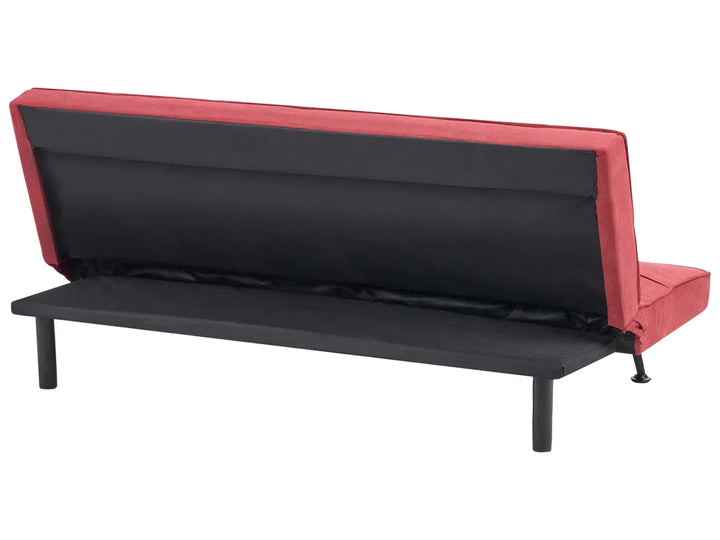 Sofa Bed 3 Seater Fabric Red Savion