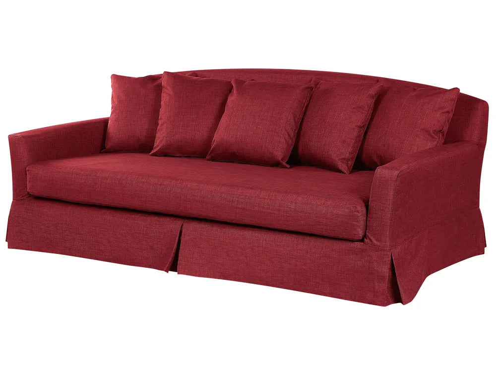 Sofa 3 Seater Fabric Red Glory