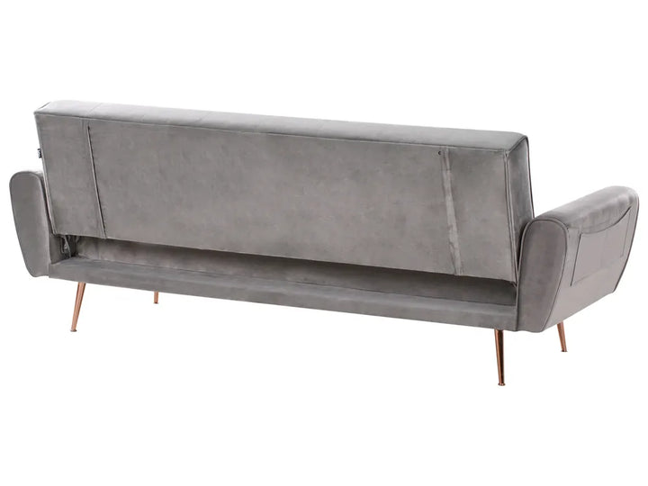 Sofa Bed 3 Seater Velvet Light Grey Aronas