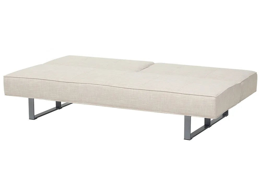 Sofa Bed 3 Seater Fabric Light Beige Francie